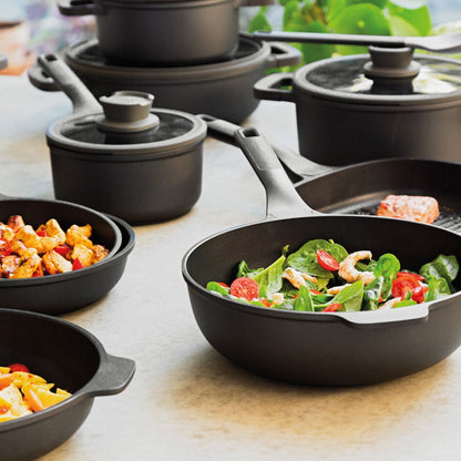 Ø 28cm wokpan met Stone+ deksel voor antikleef koken